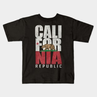 California Republic distressed design Kids T-Shirt